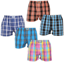 Styx 5PACK férfi bő szárú boxeralsók Styx klasszikus gumipánt többszínű (5A102230) XL - pepita