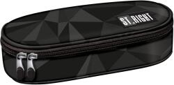 ST.RIGHT Penar oval pentru școală St. Right Geometric Grey -Cu 1 fermoar (PC01) Penar