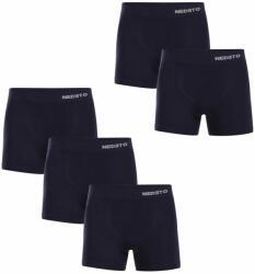 Nedeto 5PACK Férfi boxeralsó Nedeto varrat nélküli bambusz kék (5NDTB002S) XL