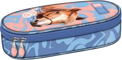 ST.RIGHT Penar oval pentru școală St. Right Romantic Horse -Cu 1 fermoar (PC01) Penar