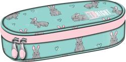 ST.RIGHT Penar oval pentru școală St. Right Grey Rabbits -Cu 1 fermoar (PC01) Penar