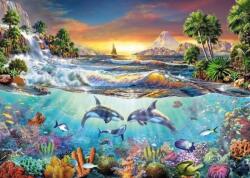 MagicArt Pictură mozaic cu diamante MagicArt: Premium - Paradis marin, 30 x 40 cm, cu mărgele rotunde + AB (VC-TY1201)