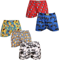 Styx 5PACK férfi bő szárú boxeralsók Styx art klasszikus gumipánt többszínű (5A1377909) M
