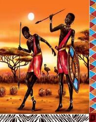 MagicArt Pictură mozaic cu diamante MagicArt: Premium - Războinici africani, 30 x 40 cm, cu mărgele rotunde + AB (VC-TY1218)