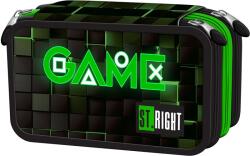ST.RIGHT Penar cu rechizite St. Right Green Game - Cu 3 fermoare (PC05) Penar