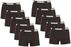 Nedeto 10PACK Férfi boxeralsó Nedeto Rebel black (10NBR001) L