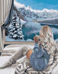 MagicArt Pictură mozaic cu diamante MagicArt -Confort de iarnă, 30 x 40 cm, cu mărgele rotunde + AB (VC-TY715)