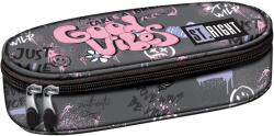 ST.RIGHT Penar oval pentru școală St. Right Good Vibes -Cu 1 fermoar (PC01) Penar