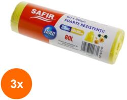 Biodeck Set 3 x 20 Saci Menajeri Galbeni din Polietilena, 60 l (OIB-3xSAC-PE-MEN-60)
