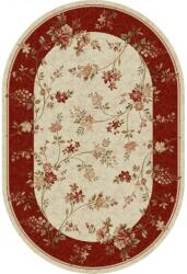 Delta Carpet Covor Oval, 150 x 230 cm, Crem / Rosu, Lotos 551 (LOTUS-551-120-O-1523) Covor