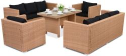 Garden Point Roma Apetito 8 technorattán kerti bútorok, mézszínű (GAP418-8)