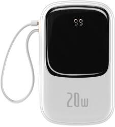 Baseus Qpow Pro Powerbank USB-C kábellel USB-C 2xUSB 20000mAh 20W fehér (PPQD060202) (PPQD060202) (PPQD060202)