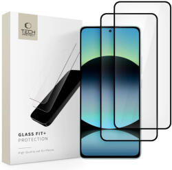 Tech-Protect Xiaomi Redmi Note 14 4G / 5G Kijelzővédő Üvegfólia - Tech-Protect Glass Fit+ - Fekete x 2 db (WR-189076)