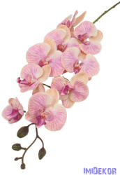  Orchidea 9 mű fejes ág 110cm - Barack-Rózsaszín