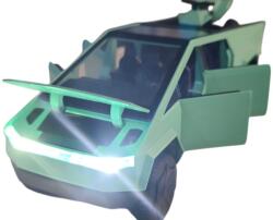 DIECAST Tesla Cybertruck 2022 Green (replica) cu led-uri si sunete + Atv Tesla scala 1/321/43 (38238)