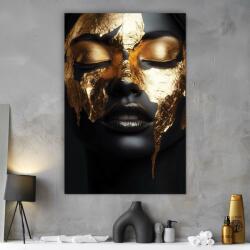 DUBLEZ Tablou negru cu auriu - Portret modern