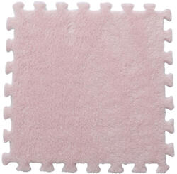 Flippy Set 10 Piese Covor tip Puzzle, Flippy, Spuma EVA, Pufos, 30 x 30 x 1 cm, Roz Pudrat (teo-128907) Covor