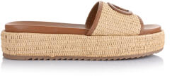 Guess Sandale Flatforme de Piele pentru Damă Bej FLJLNYFAB19-NATU (FLJLNYFAB19-NATU)