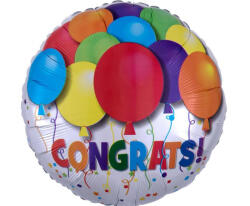 anagram Ballagási fólia lufi 18" 45cm Congrats (LUFI709208)