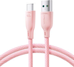 JOYROOM Multi-Color Series SA34-AC6 USB-A / USB-C kábel 100W gyors átvitel 1m - Rózsaszín