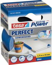 tesa 56343 Extra Erős Szövet Ragasztószalag - 2.75 m x 38 mm, Kék