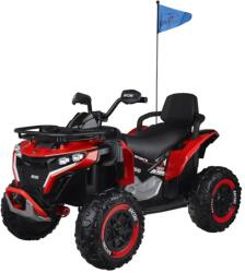  Gyermek 4x4 akkumulátoros quad, EVA kerekek, bőr ülés, piros 12V (21889)