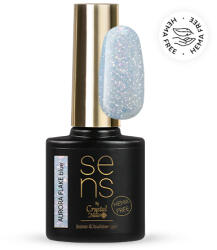 Crystalnails SENS AURORA FLAKE HEMA Free base&builder gel - Blue 10 ml