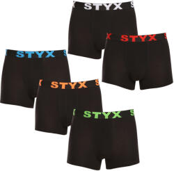 Styx 5PACK Férfi boxeralsó Styx sportos gumipánt fekete (5G9602) XXL