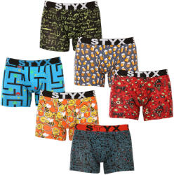 Styx 6PACK férfi boxeralsó Styx hosszú art sportos gumipánt többszínben (6U12697124) L