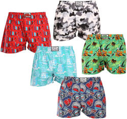 Styx 5PACK férfi bő szárú boxeralsók Styx art klasszikus gumipánt többszínű (5A1476779) L