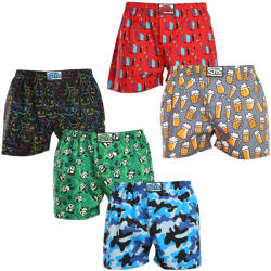 Styx 5PACK férfi bő szárú boxeralsók Styx art klasszikus gumipánt többszínű (5A1379023) L - pepita