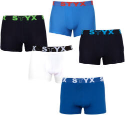 Styx 5PACK férfi boxeralsó Styx sportos gumipánt nagyméretű többszínű (5R9612817) 3XL - pepita