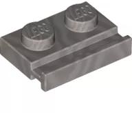 LEGO® 32028c95 - LEGO matt ezüst lap 1 x 2 méretű, hosszanti sínnel (32028c95)