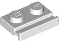 LEGO® 32028c1 - LEGO fehér lap 1 x 2 méretű, hosszanti sínnel (32028c1)
