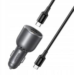 UGREEN Autós Töltő 130W 2XUSB-C 1M Kábel Usb-a 5A (6941876255115)