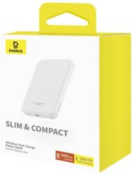 Baseus Magnetic Mini Power Bank, vezeték nélküli töltő, PD 20W, 5000 mAh USB-C kábellel (P10022107223-00)