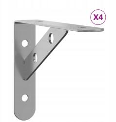 vidaXL Polctartó konzol, 4 db, 15x2, 5x11, 5 cm, ezüst acél (30296)