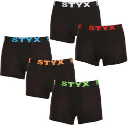 Styx Férfi Boxeralsó - 5 db, Sportos Gumipánt, Fekete - L méret