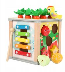 Kruzzel Fa Oktató kocka Sorter 5in1 Kirakós játék Kapd el a bogarat 22566 (22566)