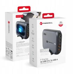 Forcell Asztali töltő Forcell F-Energy GaN III 3 x Usb C 2 x Usb A QC4.0 Pd (5903396299100)