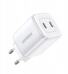 UGREEN GaN hálózati gyorstöltő 2 x Usb-c 45W Qc 4.0 Pd 3.0 fehér Ugreen (6941876213276)