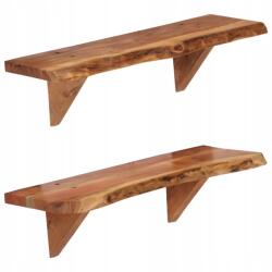 vidaXL Fali polcok, 2 db, 60 x 20 x 18 cm, tömör akácfa (247927)