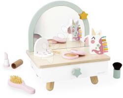Janod Fa pipere asztal Egyszarvú Small Dressing Table Unicorn Janod tükörrel és 7 kiegészítővel J06463 (J06463)