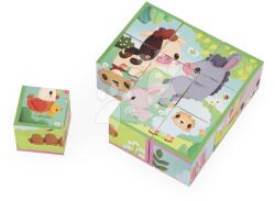 Janod Fa mesés kockák Farm Cardboard Blocks Janod 9 részes 24 hó-tól (J03329)