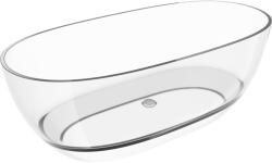 Mexen Pure прозрачна свободностояща вана 170 x 80 см, хромиран отвор - 58071708008 (58071708008)