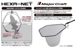 Major Craft Hexa Net merítőfej M 55x50cm Blue