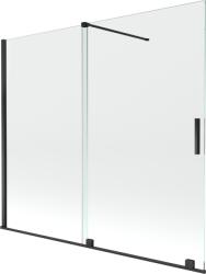 Mexen Velar разтегаема двукрила вана 180 x 150 см, прозрачна, черна - 896-180-000-01-70 (896-180-000-01-70)