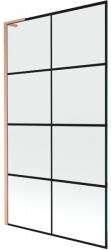 Mexen Next L стена за вана 1-крилен 100 x 150 см, черна решетка, изчеткана мед - 895-100-000-03-77-65 (895-100-000-03-77-65)