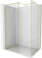 Mexen Kioto-F душ стена Walk-in с рамка 140 x 100 см, прозрачен 8 мм, златно четкан - 800-140-202-04-55-100 (800-140-202-04-55-100)