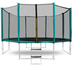 AGA Trambulin külső védőhálóval 366 cm + létra AGA SPORT PRO MRP1012DG - sötétzöld (K14736-CO)